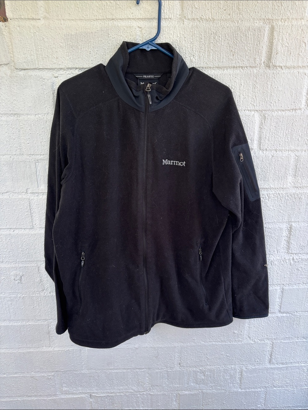 Marmot Polartec Black Full-Zip Lightweight Fleece Jacket sz L